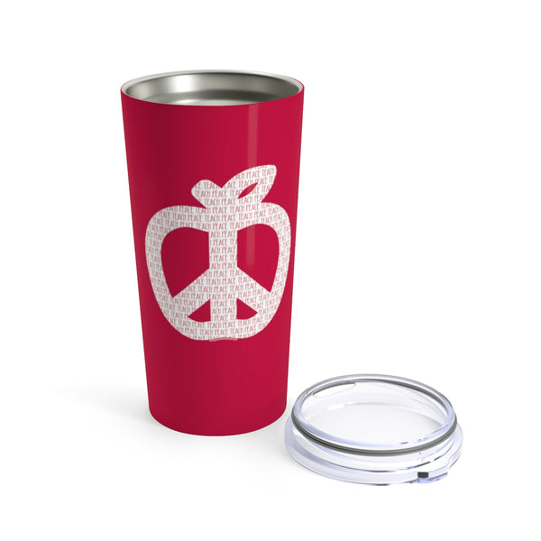 Teach Peace Apple Logo Cup - 20oz Teacher Tumbler Gift
